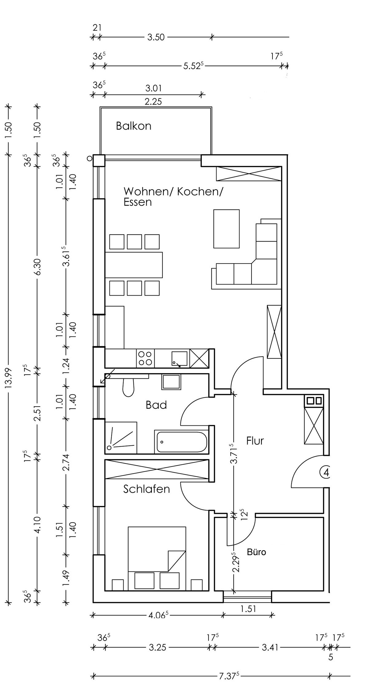 Wohnung 4, Lambergstrasse 6, Wohnen 50plus Dortmund-Lichtendorf