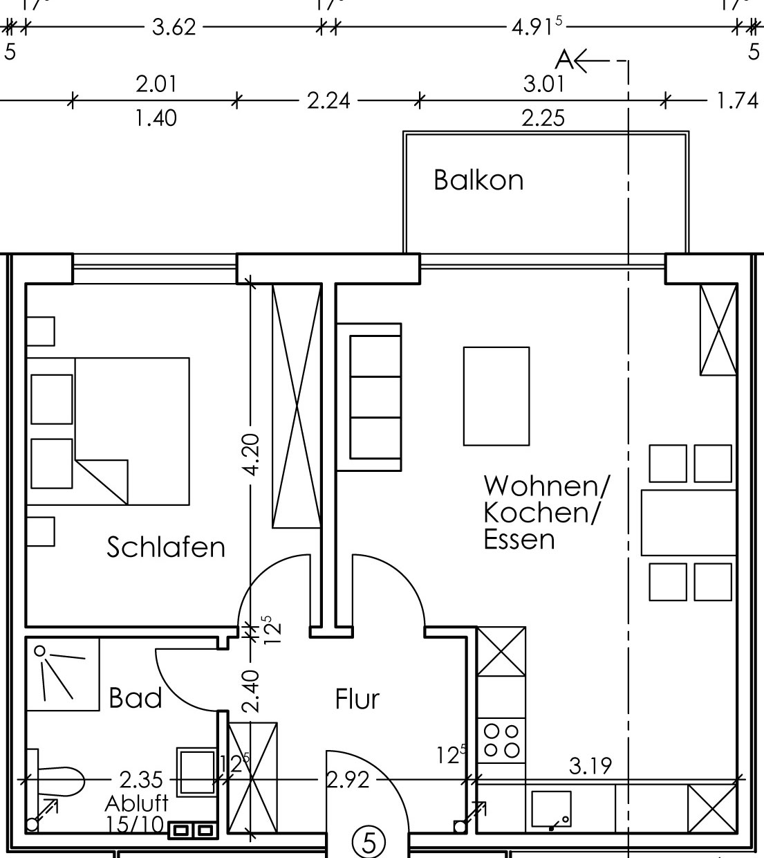 Wohnung 5, Lambergstrasse 6, Wohnen 50plus Dortmund-Lichtendorf